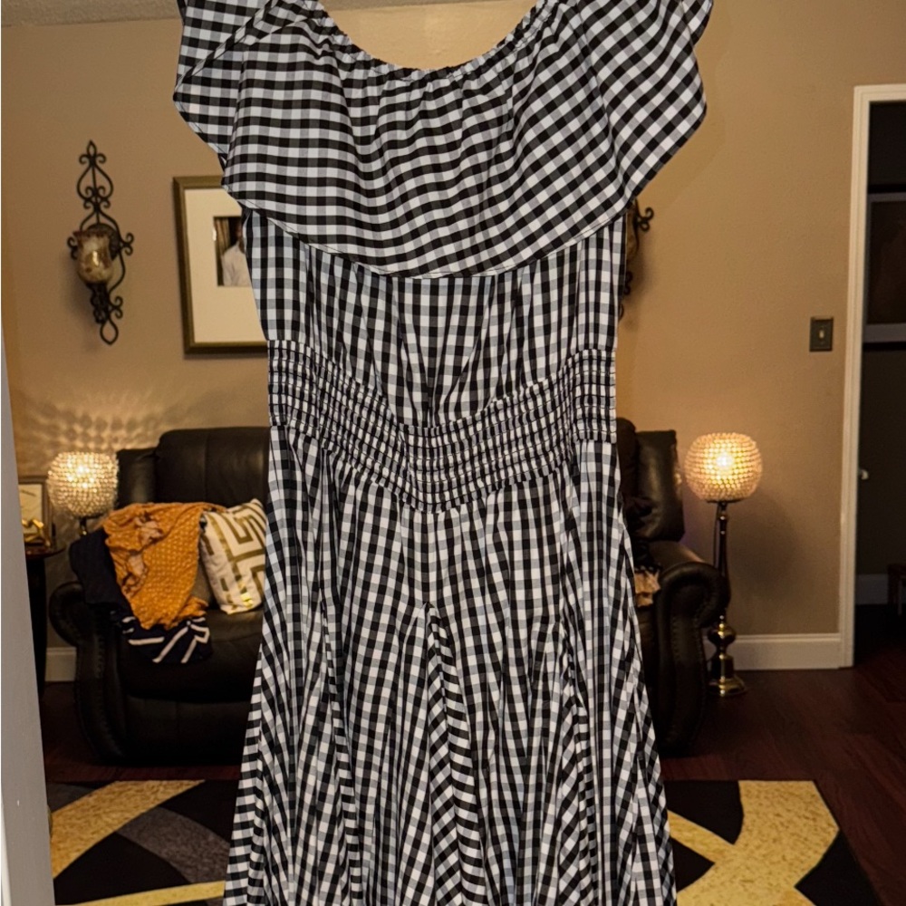Black and White Gingham Dress